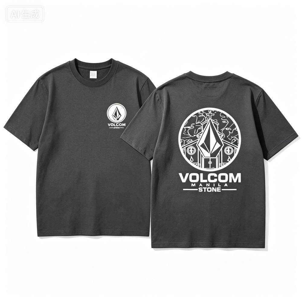 Volcom Men's T-shirt Short-sleeved Tee Sweatshirt Hip-hop Fashion Casual Street Outdoor Spring and Summer Sportswear Clothing