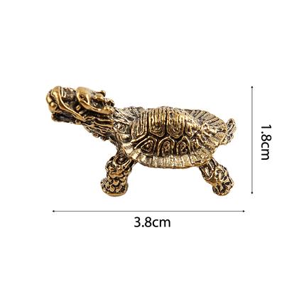 1Pc Dragon Turtle Casting Figurine Metal Retro Sculpture Desktop Decoration Gift