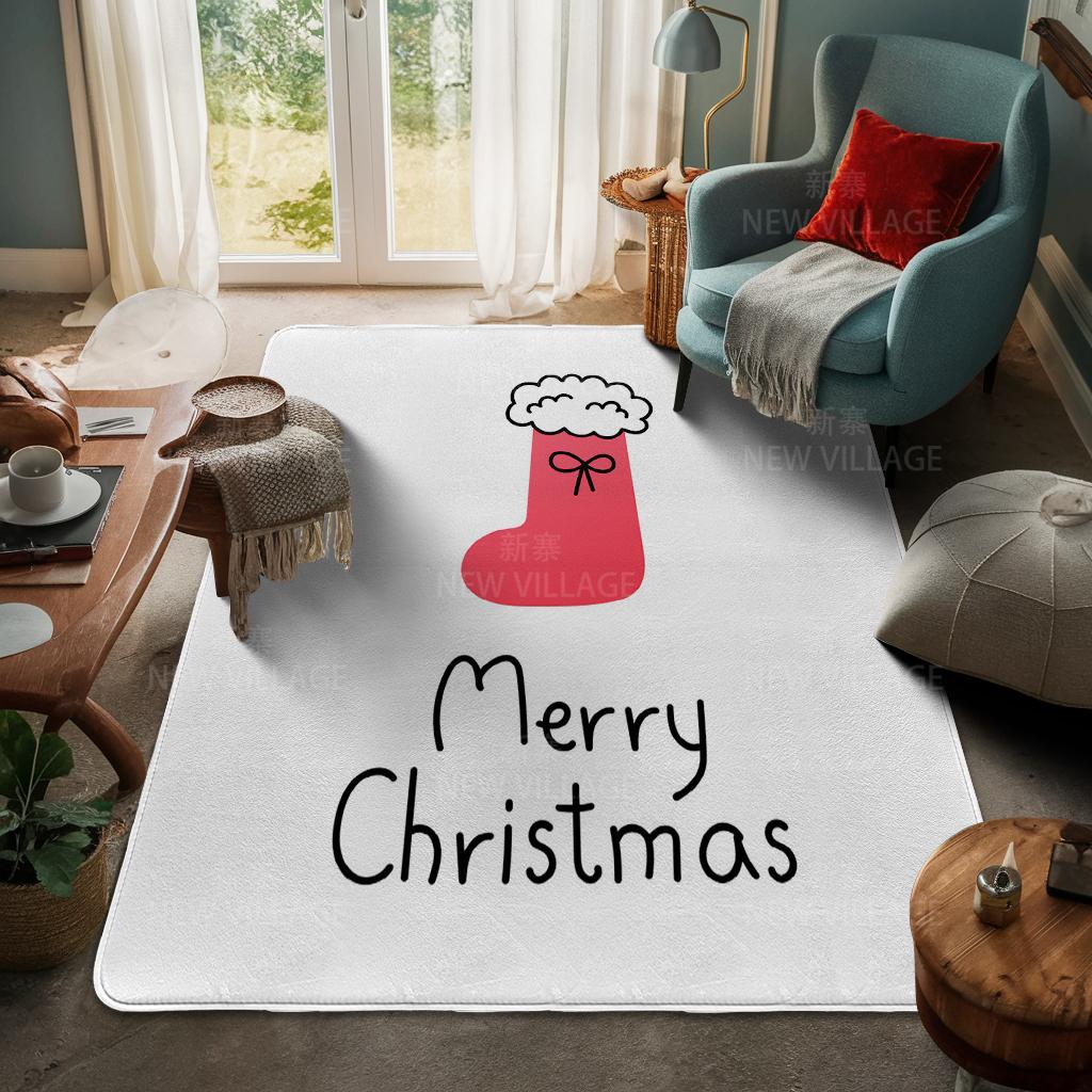 House Entrance Carpet Home Door Mat Living Room Bath Foot Bathroom Non-slip Water Absorption Rugs Bath Merry Christmas Winter