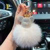 Portachiavi creativo a forma di orso con strass, pelliccia, pelliccia di volpe, portachiavi per auto, ciondolo per borsa, piccolo regalo alla moda