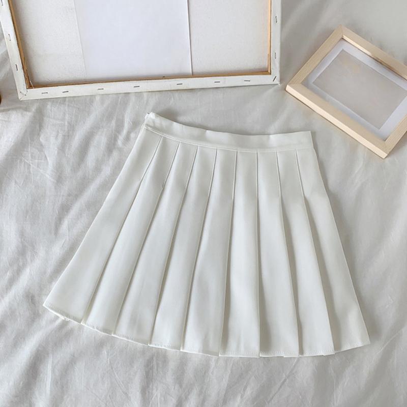 European and American summer high waisted A-line pleated short skirt for women