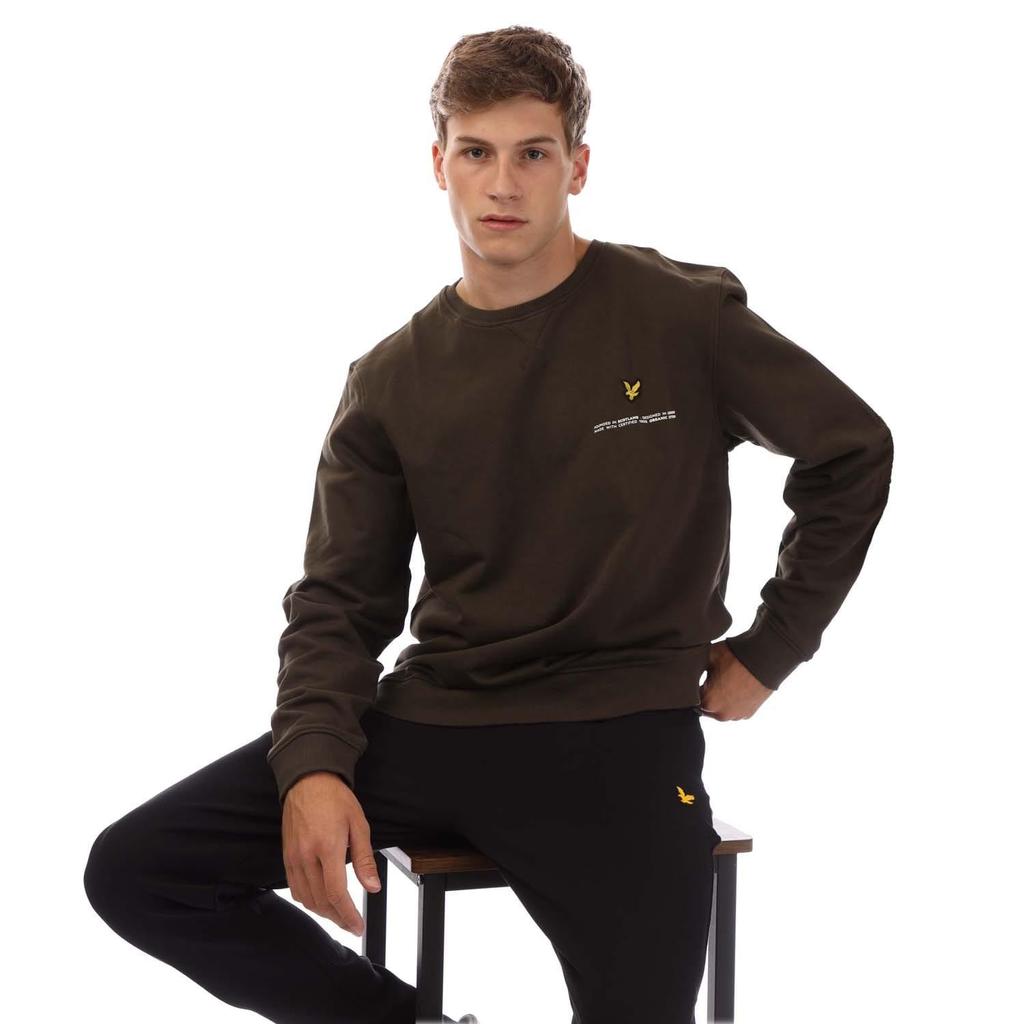 Lyle & Scott Mens Printed Organic Crew Neck Sweatshirt