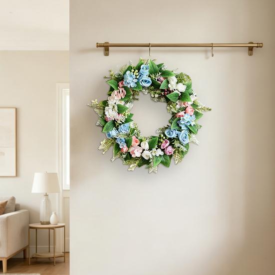 Artificial Flowers Lifelike Simulation Floral Door Hanging Decoration No Watering Maintenance Long-Lasting Spring Freshness Home Wall Decor