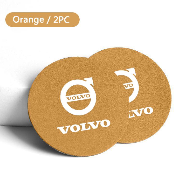 

2Pcs Car Coaster Water Drink Bottle Cup Holder Mat Anti-slip Pad For Volvo R Design XC90 XC60 S60 V40 XC40 V50 S40 XC70 C70 C40