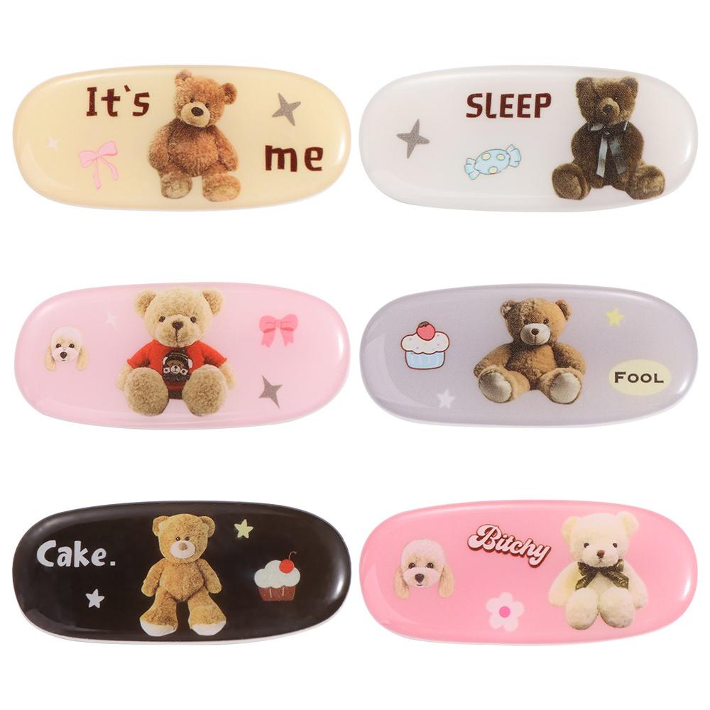 

Printed Cute Hair Clip Geometry Bear Hairpin Creative Kids Style 6