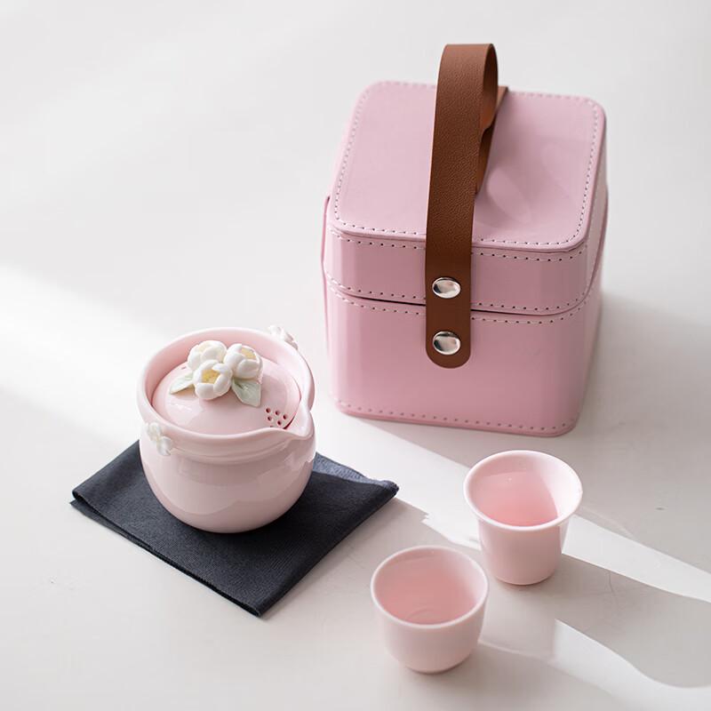 

Baizi en Pinched Flower Ceramic Travel Tea Set