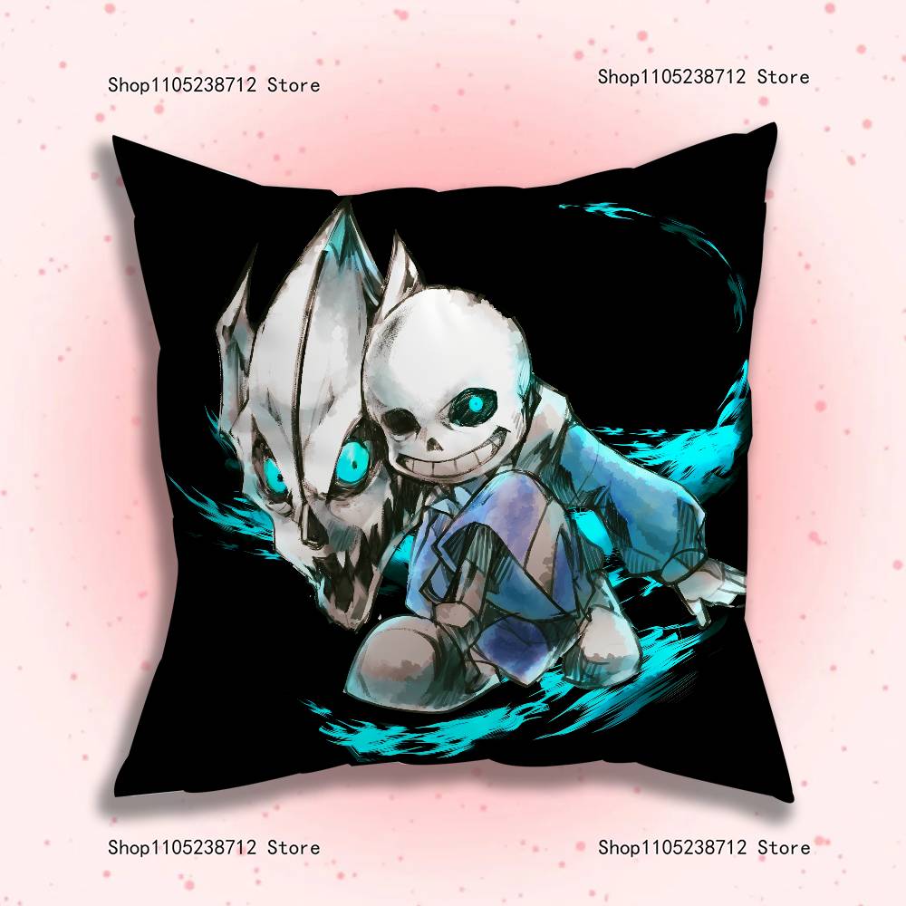 Spel U-Undertale S-Sans Kuddfodral söt tecknad anime-tillbehör Sovrum Soffa Dekorativt Kuddfodral Mjukt Kuddfodral