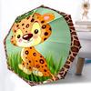 1pc Cheetah Print Automatic Opening and Closing Folding Umbrella with 8 Iron Ribs - Portable, Foldable for Travel Yy251124079
