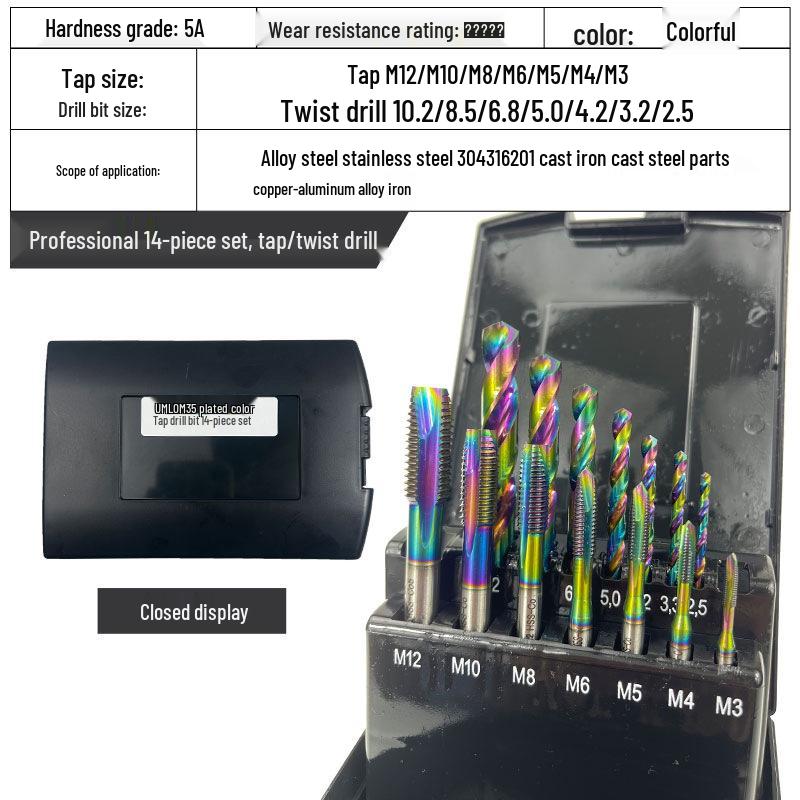 Cobalt Nitride Spiral Tap for Stainless Steel (Drill Bit: M4, M5, M6, M8, M10)