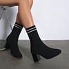 Fashion New Round Toe Sexy Cloth Mid-tube Boots for Winter Comfortable Elegant Large Size Walking Boots for Women