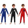 Children’s Special Needs Clothing Long Sleeve Round Neck Jumpsuit Anti-Strip Back Hidden Zipper Contrast Color with Utility Pocket