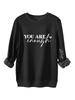 Women's Thickened Plush Hoodie 'You Are Always Enough' Print