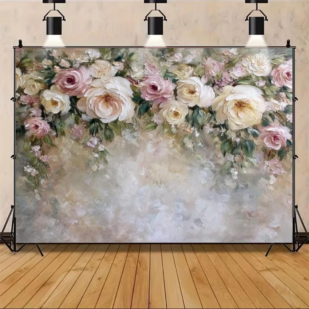 Floral Wall Theme Background Birthday Wedding Engagement Ceremony Party Decoration Abstract Flower Portrait Photography Studio