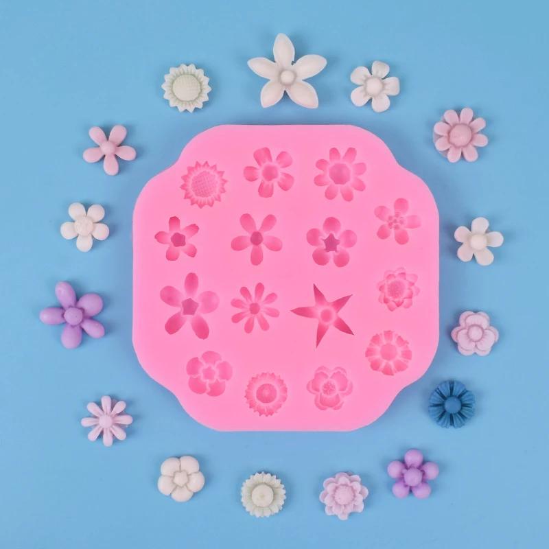 New Mini Flower Cake Fondant Silicone Mold Cupcake Decorating Tools DIY Handmade Chocolate Mousse Mould Decoration Accessories