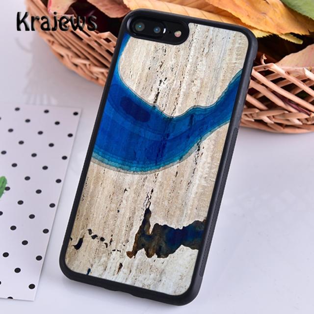 Krajews Wood Resin Marble Soft Phone Case Cover For iPhone 14 5 6s 7 8 Plus X XR XS 11 12 13 Pro Max Samsung Galaxy S21 S22ultra