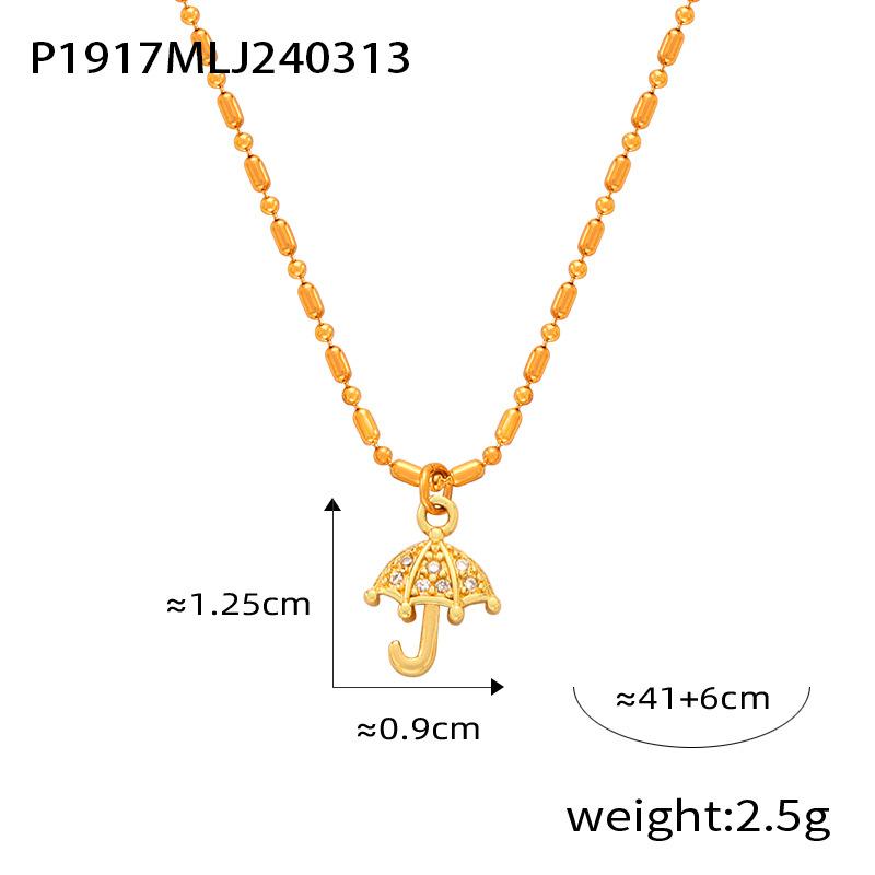 Japan And South Korea'S New Fashion Light Luxury Niche Design Titanium Steel Plated 18K Gold Geometric Diamond-Set Necklace Jewelry