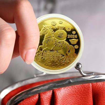 Year of the Horse Commemorative Coin 2026 Chinese Lunar New Year Collectible for Display Decor, Souvenir Gift for Collectors