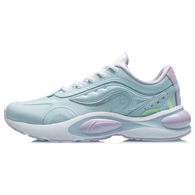 Zapatillas de Running de Caña Baja Antideslizantes Li Ning V8 para Mujer Zapatilla Azul Blanco ARHR056-4