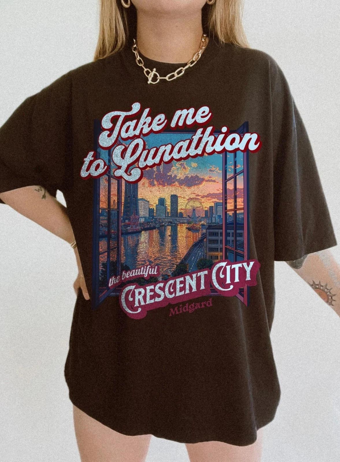 Unisex Adult Casual Graphic Crescent City Midgard Graphic T-Shirt T... XXXL
