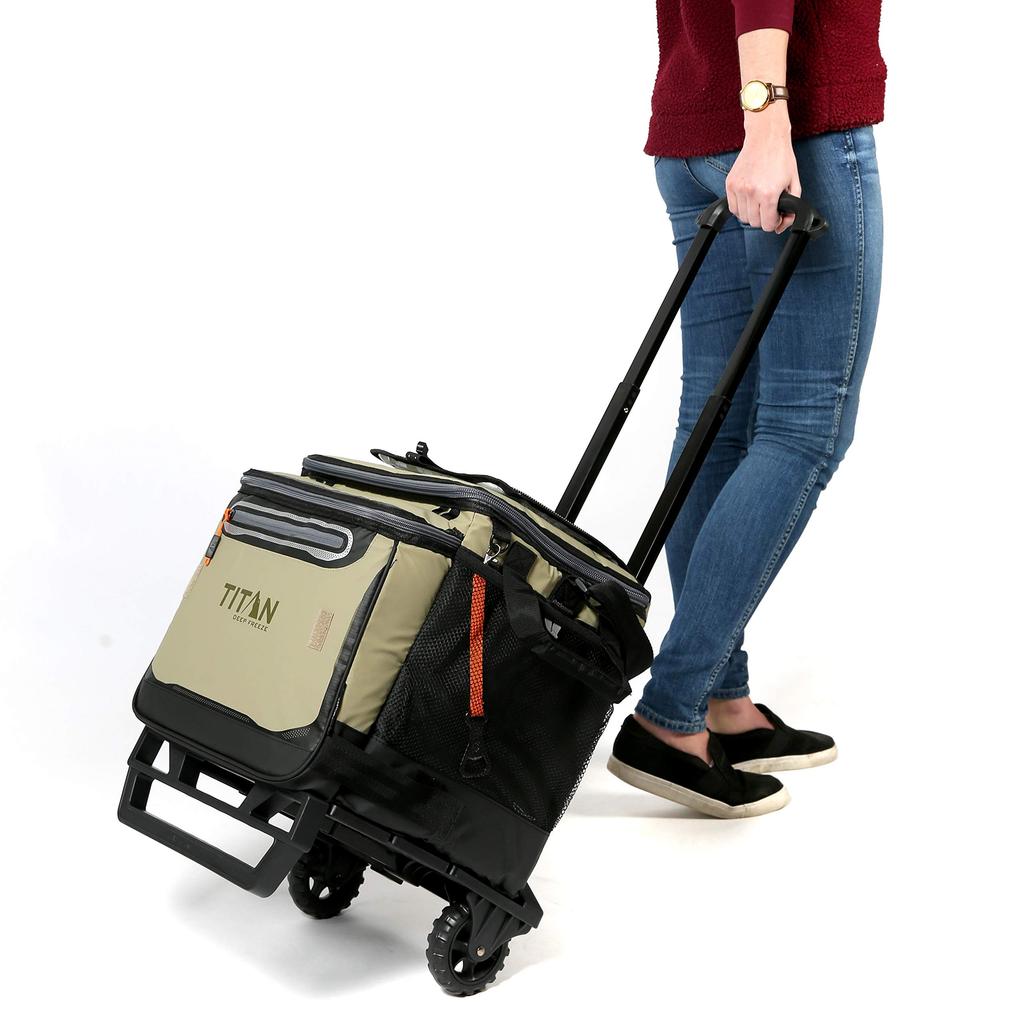 Titan Deep Freeze 40L Soft Cooler Box Can with Rolling (50+10 Capacity, Wheels, Cooler)