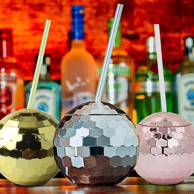 580ML Electroplated Ball Plastic Cup, Sparkling Bar Disco Glass, Household Water Cup