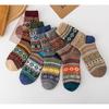 Men's Ethnic Style Wool Mid-Calf Socks - Double-Way, Warm & Thick for Autumn/Winter