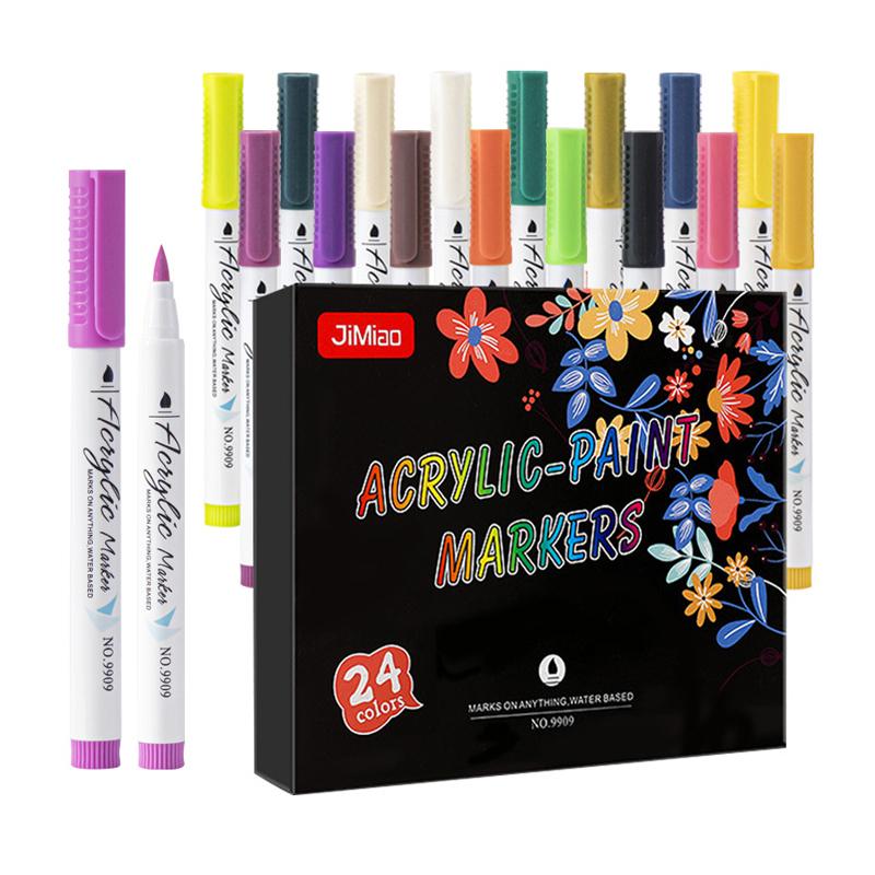Acrylic Paint Markers Set 24/36 Colors for Wood Canvas Stone Rock Painting Glass Ceramic DIY Crafts Art Supplies