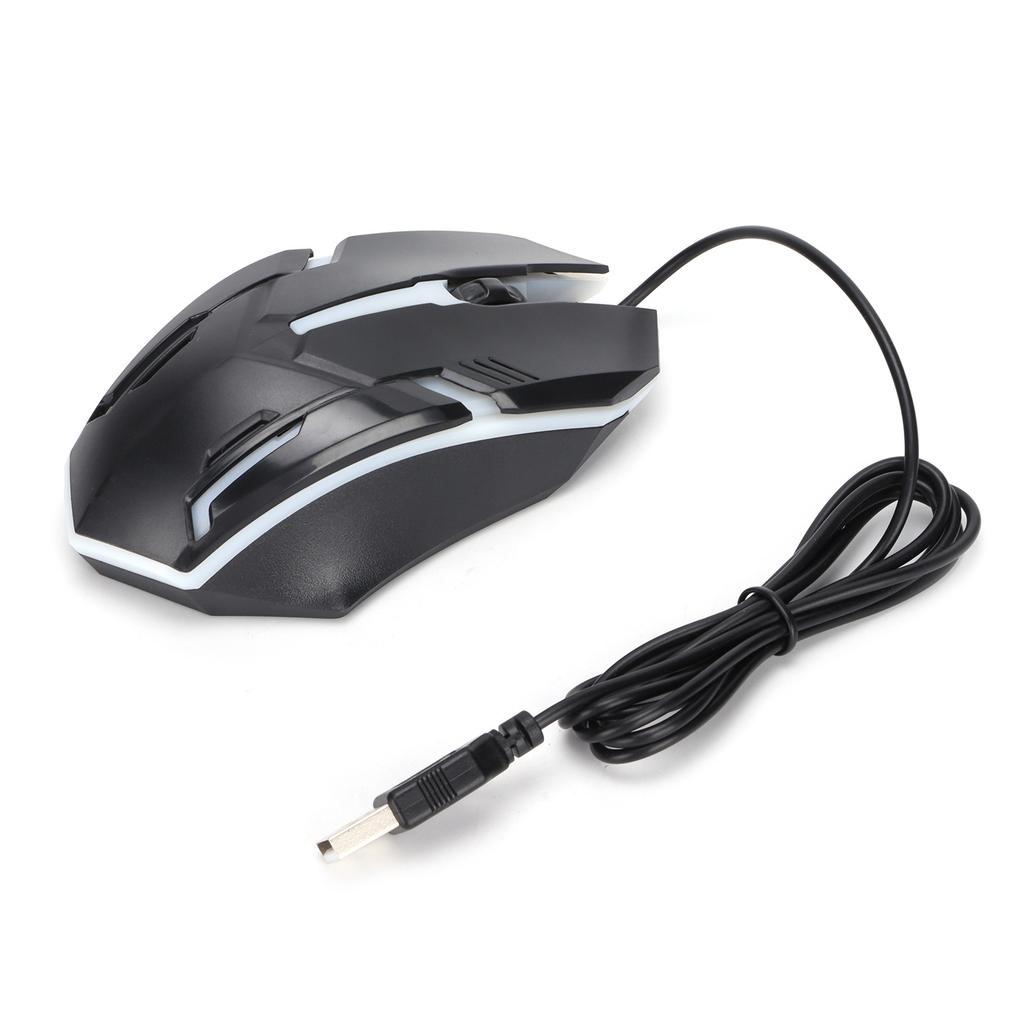 Wired Mouse USB Port Gaming Office Business Luminous Optical Computer AccessoriesBlack