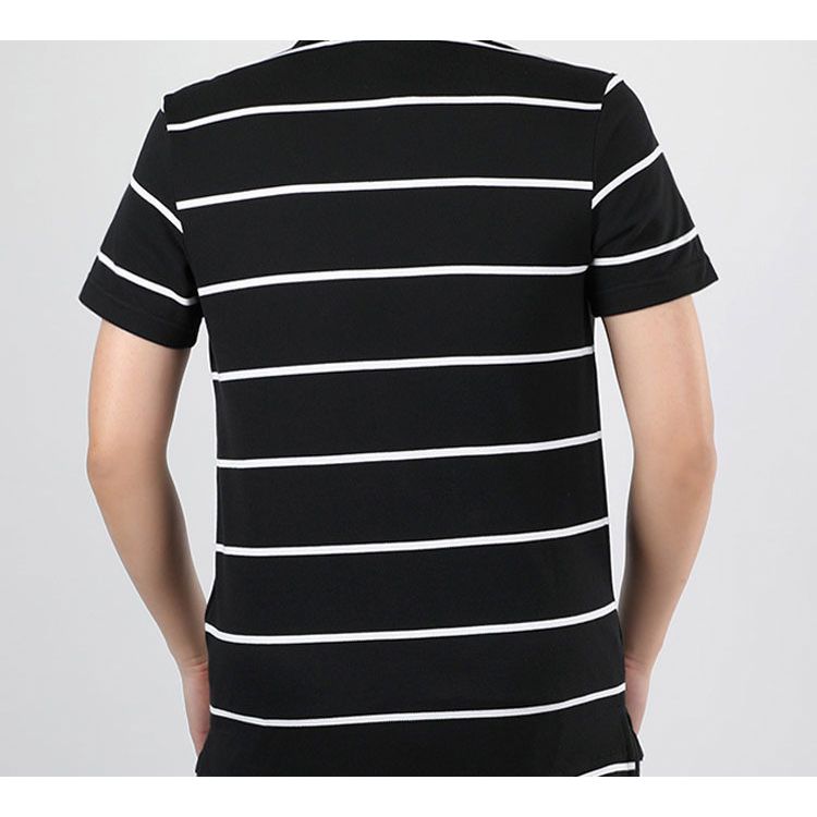 Adidas Yarn Dye Striped Short Sleeve Polo Shirt Men Tops Black FT2836