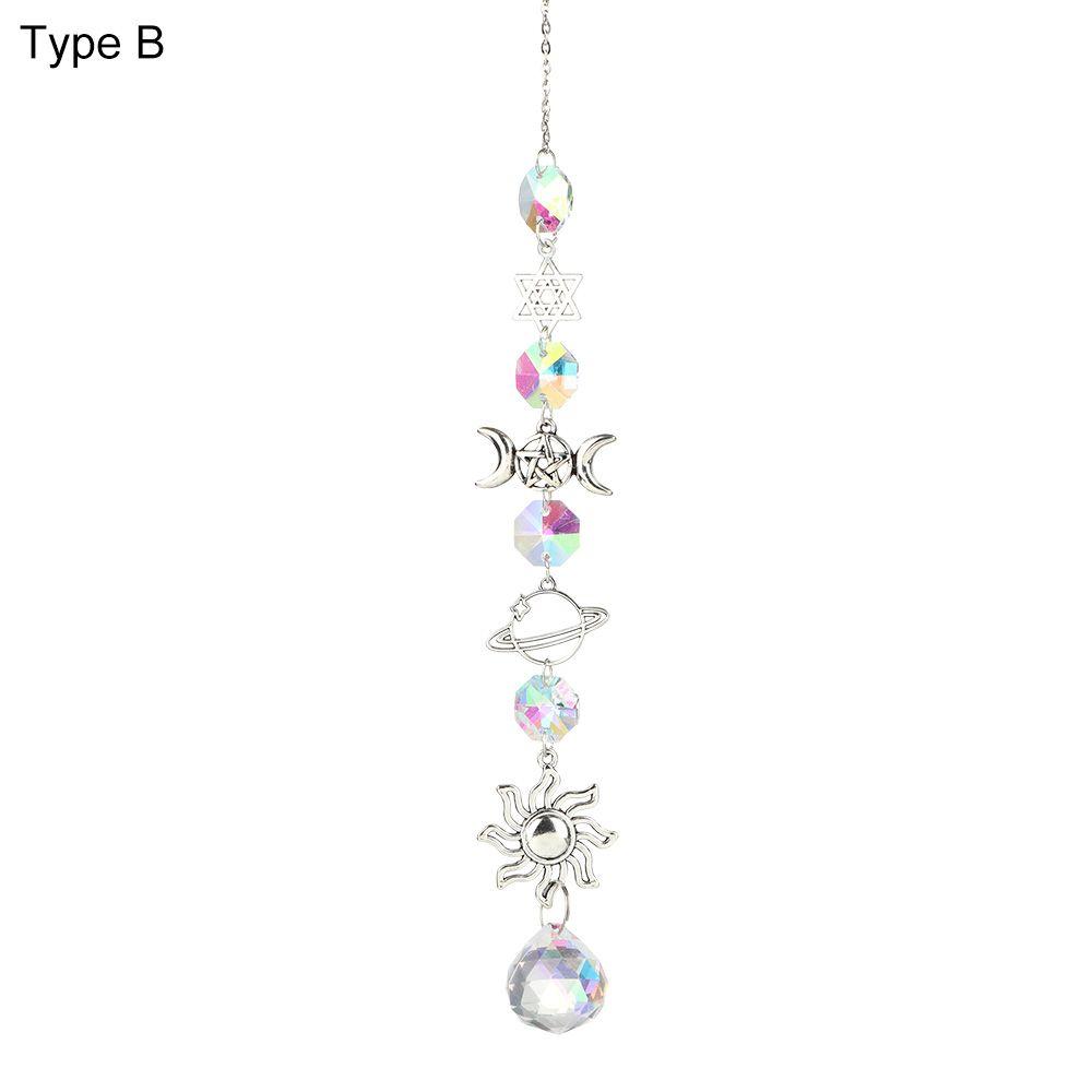 Dekoracja Zasłony Ozdoba Kryształowa Kuranty Wietrzne Gwiazda Księżyc Wiszące Pryzmaty Wisiorek Łapacz Słońca