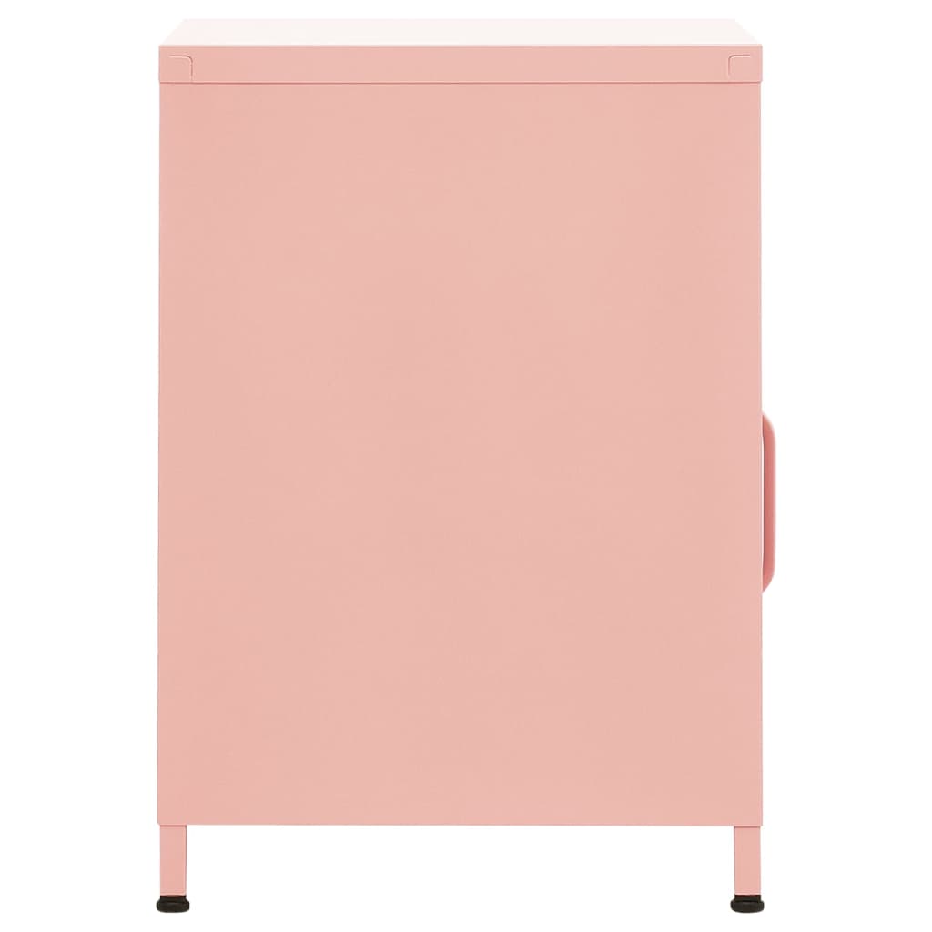 Pink Nightstand 35 x 35 x 51 cm Steel