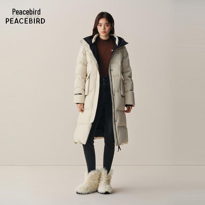 Peacebird Women's Mid-Length Hooded Down Jacket