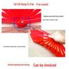 Double-Sided Red Tai Chi Fan with Golden Ring - 8-Inch Children's Dance Practice Fan