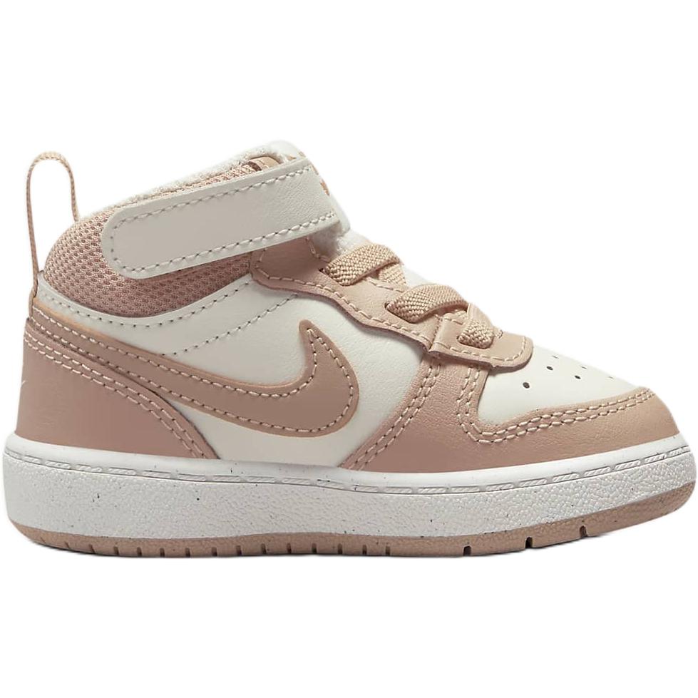Nike Court Borough Leather Mid 2 Comfortable Versatile Non-Slip Durable High-Top Walking Shoes Baby Shoes White Pink CD7784-125