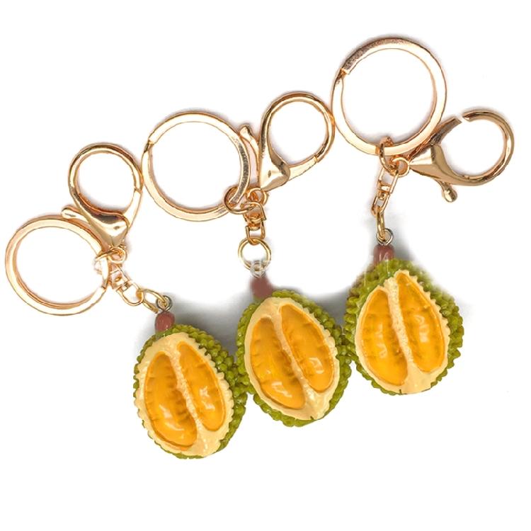 Chic Durian Fruit Keyring Simulated Durian Keychain for Fashion Enthusiasts