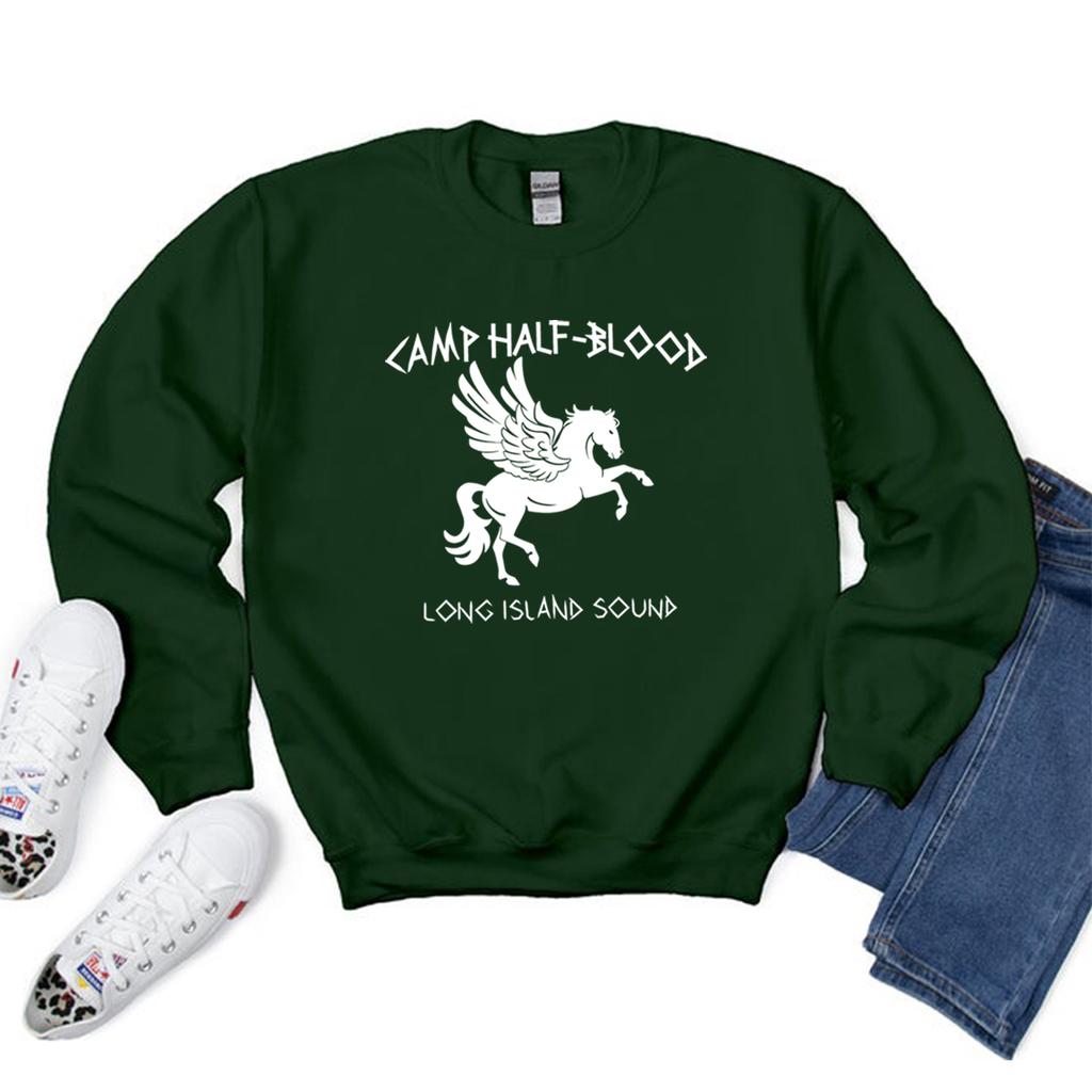 Unisex Camp Half Blood Sweatshirt Percy Jackson Hoodies Long Island Sound Olympian SPQR Pullover Vintage Unisex Sweatshirts Streetwear