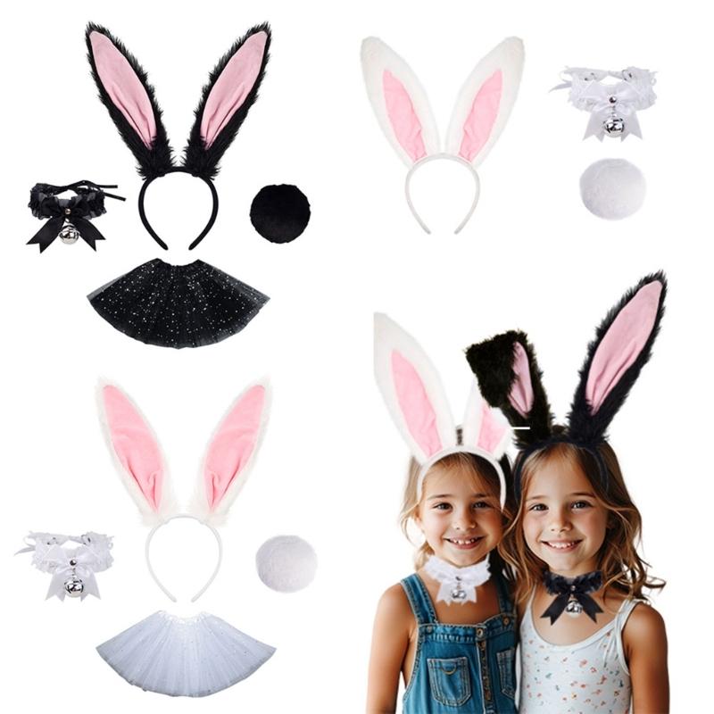 Rabbit Cosplay Props Headband Cute Costume Accessories Party Dressing Supplies Fancy Easter Cosplay Animal Costume Set