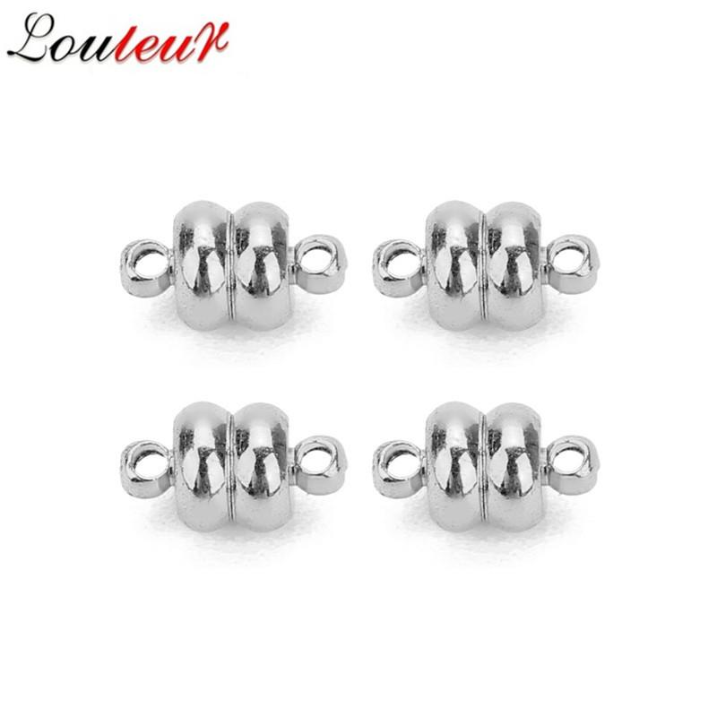 10pcs Round Copper Strong Magnetic Clasps For 7mm Leather Cord Bracelets Connectors for DIY Jewelry Making For Beginner Necklace