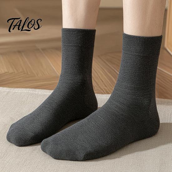 Chaussettes Business Respirantes Homme Mi-mollet, Couleur Unie Décontractées Douces Non Serrantes Évacuant la Transpiration pour l'Automne l'Hiver et le Quotidien Humidité