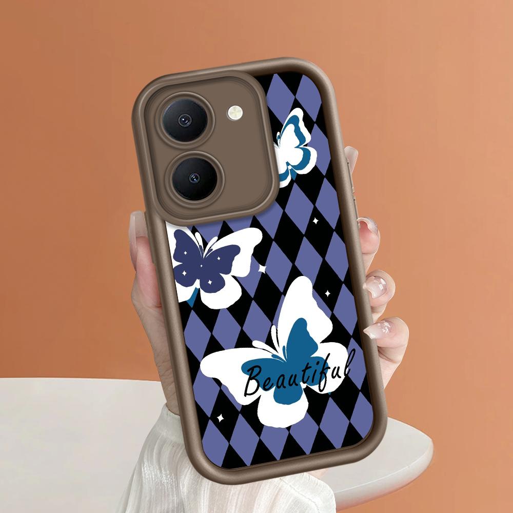 Soft Silicone Square Ladders Cartoon Pattern Full Cover Camera Protection Shockproof Case for iPhone Infinix Tecno Vivo