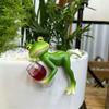 Detailed Frog Flowerpot Side Hanging Decoration Lifelike Frog Pot Hanger Perfect For Home And Garden Decoration