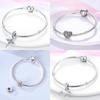 Original Inlaid Zircon Charm Beadscopper Color Love Heart Snake Dangle Bead Fit Bangle Bracelet Pendant Jewelry Fine Gift