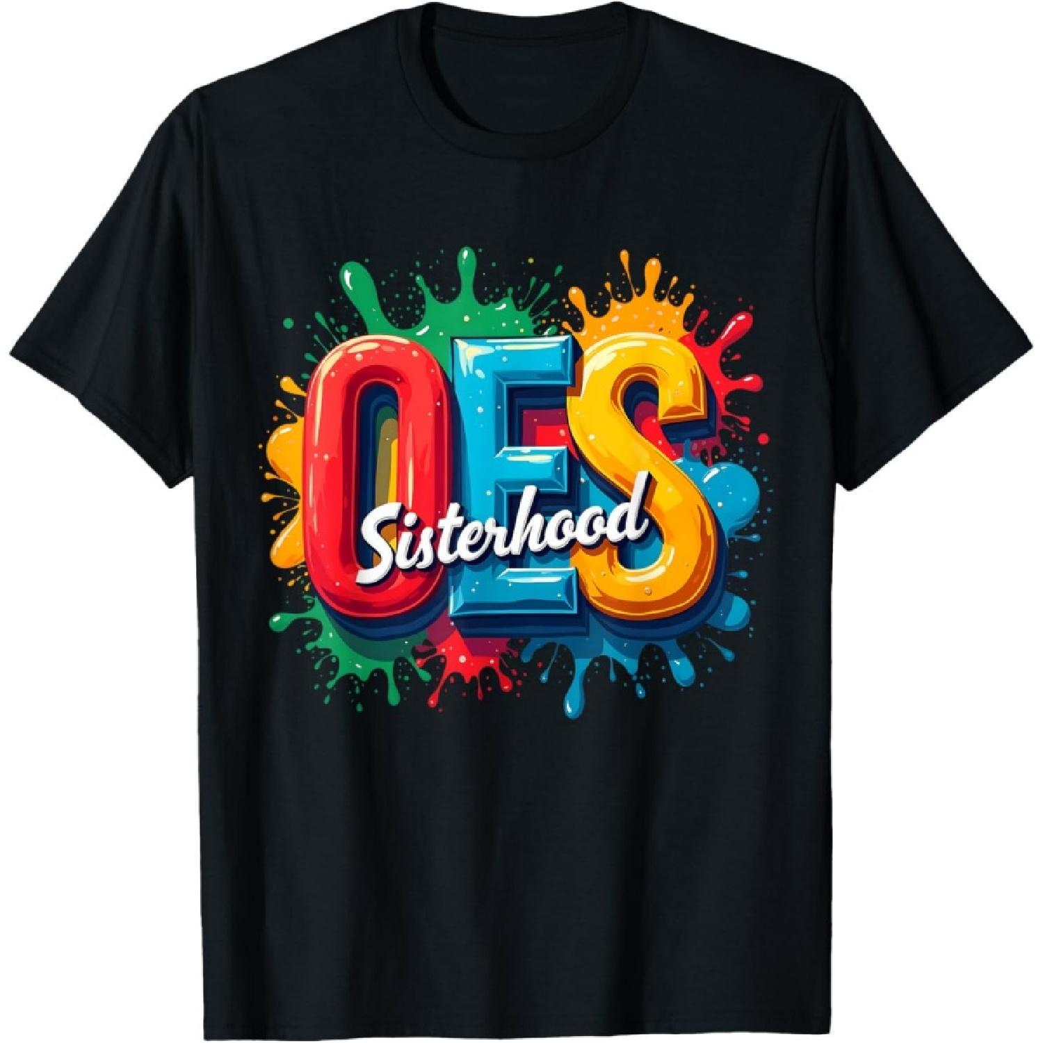 OES Sisterhood Watercolor Splat Order of the Eastern Star T-Shirt S