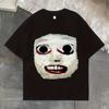 Streetwear Retro Anime Horror Portrait Character Graphic Men's and Women T Shirt Tee Oversize V