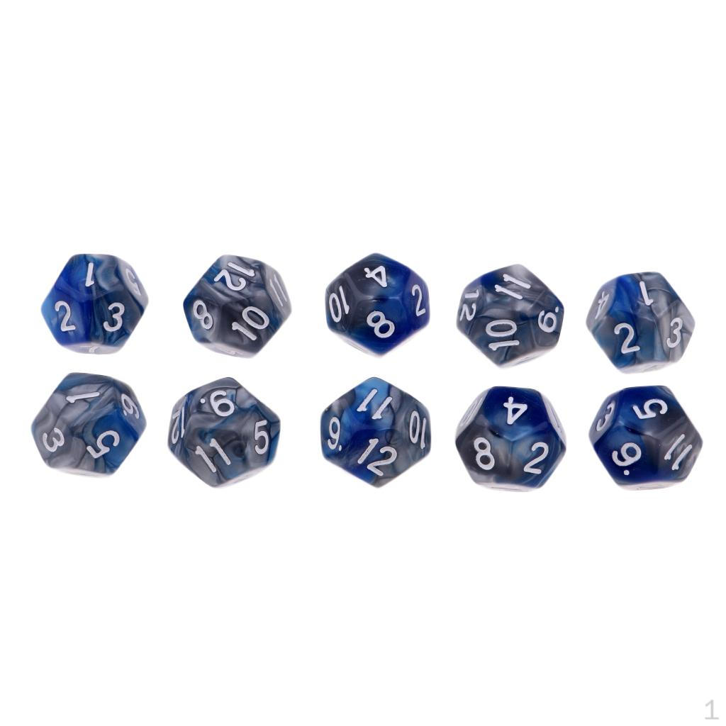 10 Count D12 Multi-Faceted Dice for Play