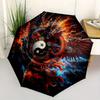 1pc Flaming Dragon Yin Yang Pattern Automatic, 8 Iron Frames, High-Value Folding Umbrella, Suitable for Office, Travel and Outdoor Adventure.W045