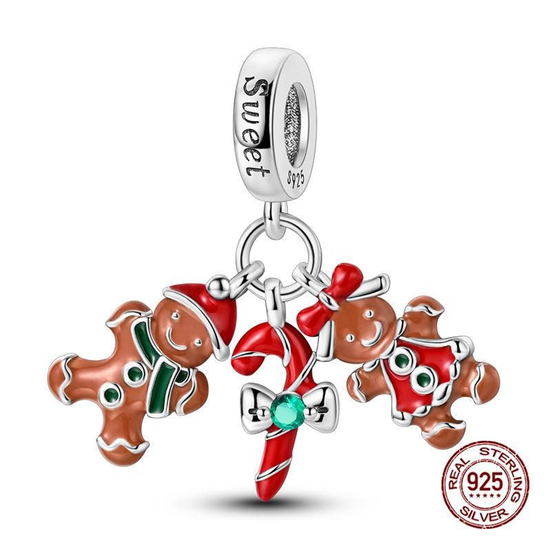 New In Fashion Copper Christmas Series Little Elk Charm Beads Fit 3Mm Original Bracelet Necklace For Women Diy Jewelry Gifts