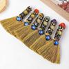 Exquisite Natural Crystal Column Point Stone Broom Handmade Mini Witch Broom Ornaments Rough Stone Broom Craft