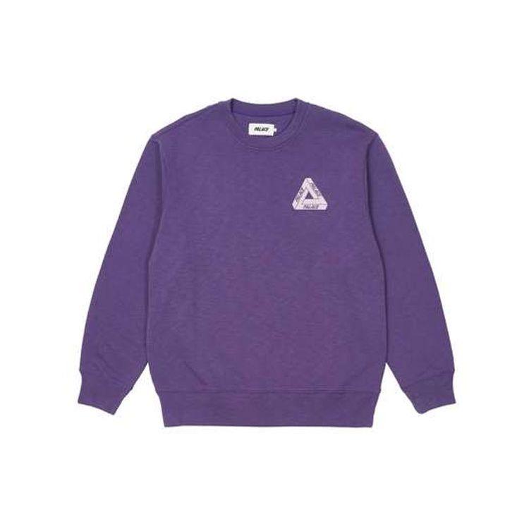 Palace Slub Logo Crew Neck Sweatshirt Unisex Tops Purple P21CS071