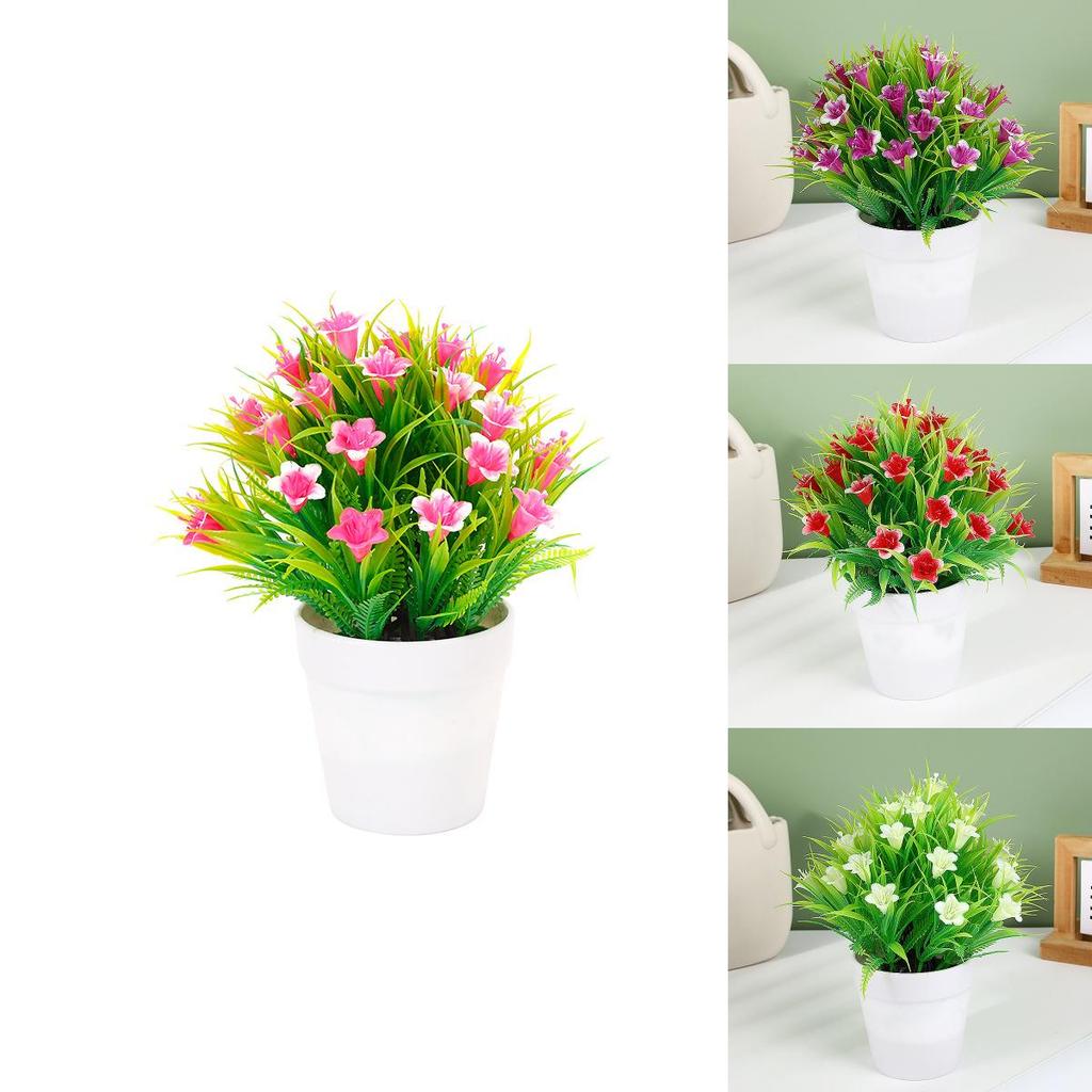 Artificial Lily Greenery With Injection Molded Technique For Office Decor And Home